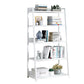 Modern Home Steel Book Shelf Ladder 12"W Matte Finish Bookcase 23.6"L x 12.2"W x 47.2"H White Clearhalo 'Bookcases' 'furn' 'furn_bookcases' 'Furniture' 'Office Furniture' 5369421