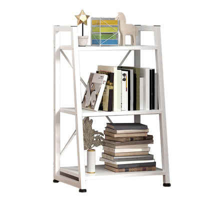 Modern Home Steel Book Shelf Ladder 12"W Matte Finish Bookcase 13.8"L x 11.8"W x 31.5"H White Clearhalo 'Bookcases' 'furn' 'furn_bookcases' 'Furniture' 'Office Furniture' 5369422