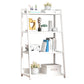 Modern Home Steel Book Shelf Ladder 12"W Matte Finish Bookcase 19.7"L x 12.2"W x 38.2"H White Clearhalo 'Bookcases' 'furn' 'furn_bookcases' 'Furniture' 'Office Furniture' 5369423