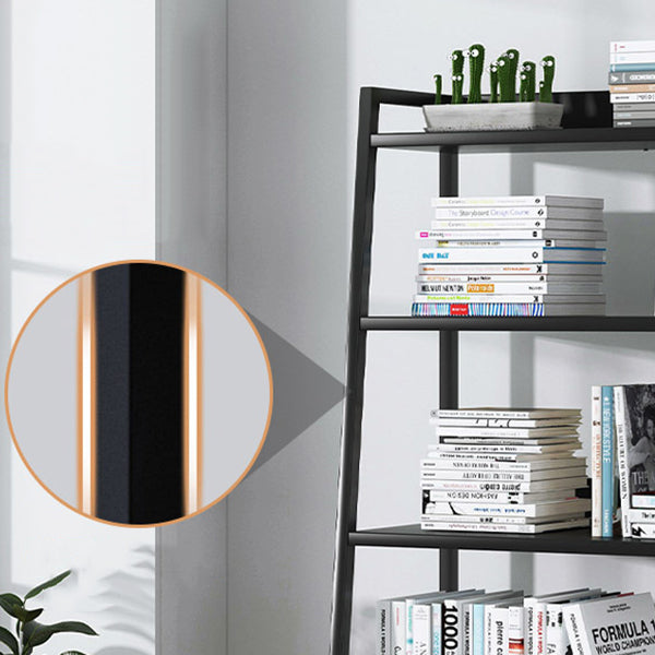 Modern Home Steel Book Shelf Ladder 12"W Matte Finish Bookcase Clearhalo 'Bookcases' 'furn' 'furn_bookcases' 'Furniture' 'Office Furniture' 5369424