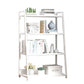 Modern Home Steel Book Shelf Ladder 12"W Matte Finish Bookcase 23.6"L x 12.2"W x 38.2"H White Clearhalo 'Bookcases' 'furn' 'furn_bookcases' 'Furniture' 'Office Furniture' 5369425