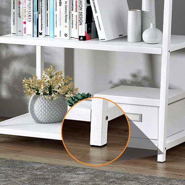 Modern Home Steel Book Shelf Ladder 12"W Matte Finish Bookcase Clearhalo 'Bookcases' 'furn' 'furn_bookcases' 'Furniture' 'Office Furniture' 5369426