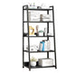 Modern Home Steel Book Shelf Ladder 12"W Matte Finish Bookcase 19.7"L x 12.2"W x 47.2"H Black Clearhalo 'Bookcases' 'furn' 'furn_bookcases' 'Furniture' 'Office Furniture' 5369428
