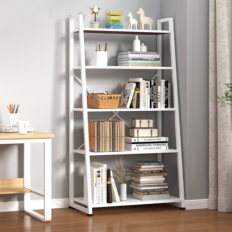 Modern Home Steel Book Shelf Ladder 12"W Matte Finish Bookcase Clearhalo 'Bookcases' 'furn' 'furn_bookcases' 'Furniture' 'Office Furniture' 5369430
