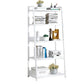 Modern Home Steel Book Shelf Ladder 12"W Matte Finish Bookcase 19.7"L x 12.2"W x 47.2"H White Clearhalo 'Bookcases' 'furn' 'furn_bookcases' 'Furniture' 'Office Furniture' 5369431