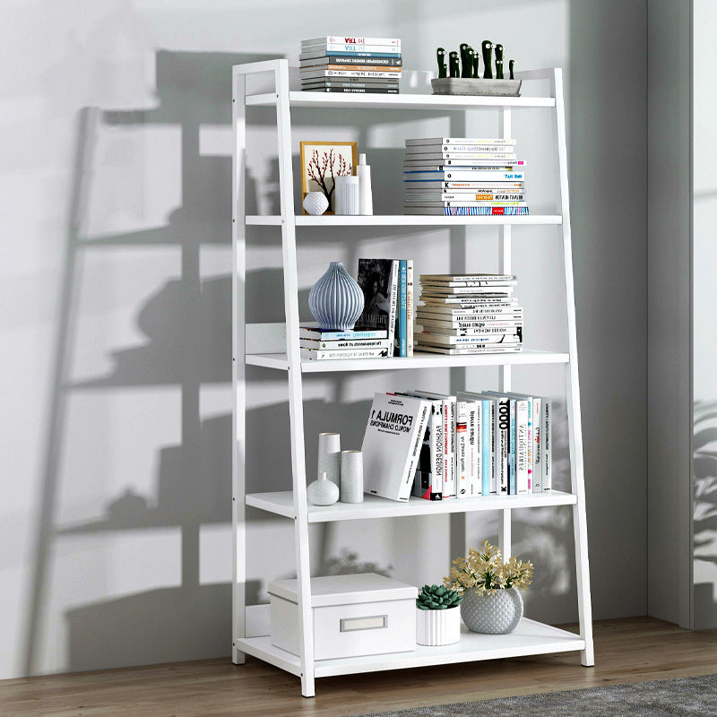 Modern Home Steel Book Shelf Ladder 12"W Matte Finish Bookcase Clearhalo 'Bookcases' 'furn' 'furn_bookcases' 'Furniture' 'Office Furniture' 5369432