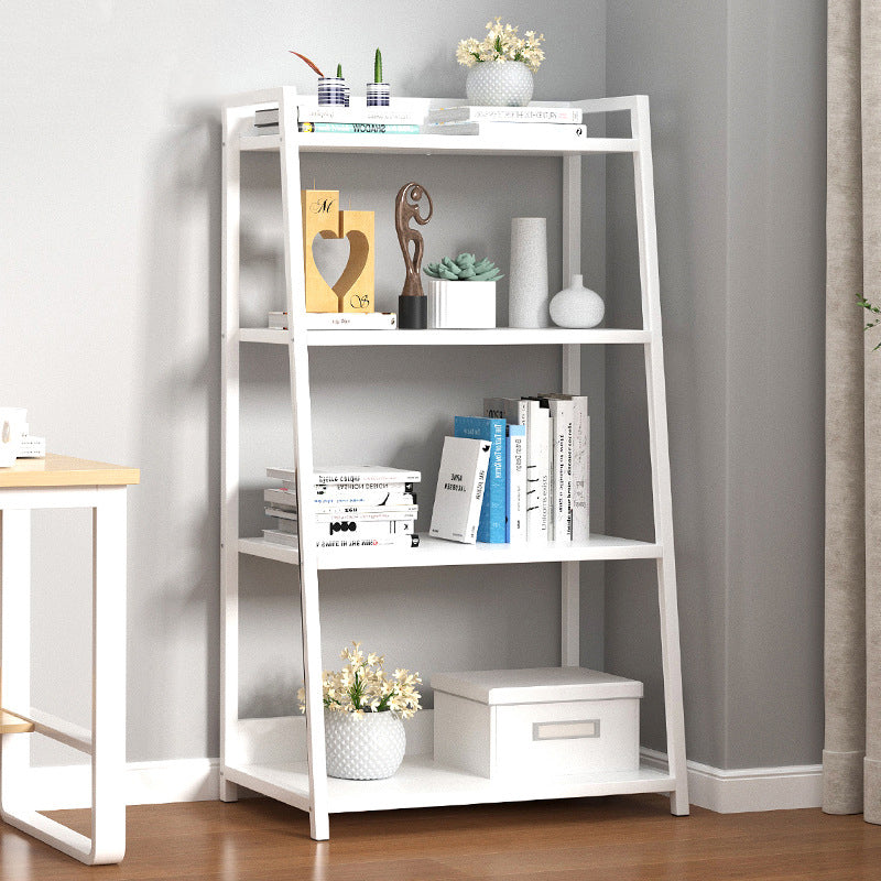 Modern Home Steel Book Shelf Ladder 12"W Matte Finish Bookcase Clearhalo 'Bookcases' 'furn' 'furn_bookcases' 'Furniture' 'Office Furniture' 5369434