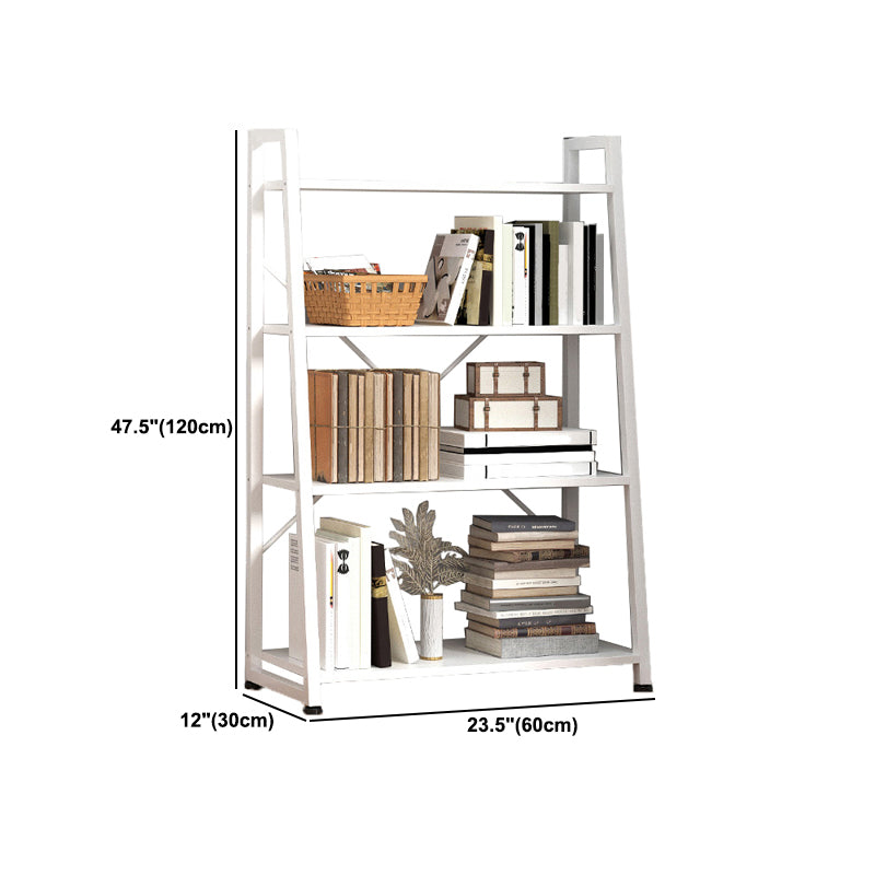Modern Home Steel Book Shelf Ladder 12"W Matte Finish Bookcase Clearhalo 'Bookcases' 'furn' 'furn_bookcases' 'Furniture' 'Office Furniture' 5369439