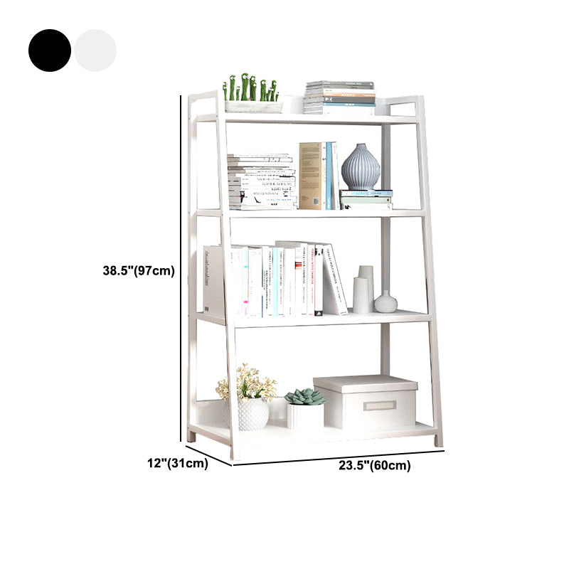 Modern Home Steel Book Shelf Ladder 12"W Matte Finish Bookcase Clearhalo 'Bookcases' 'furn' 'furn_bookcases' 'Furniture' 'Office Furniture' 5369440