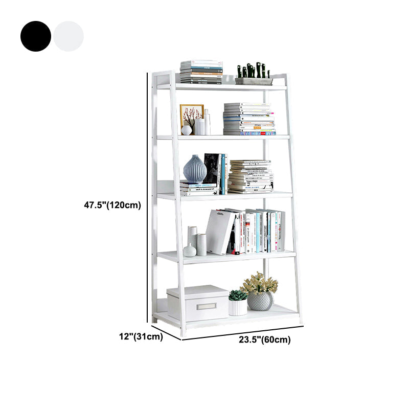 Modern Home Steel Book Shelf Ladder 12"W Matte Finish Bookcase Clearhalo 'Bookcases' 'furn' 'furn_bookcases' 'Furniture' 'Office Furniture' 5369443