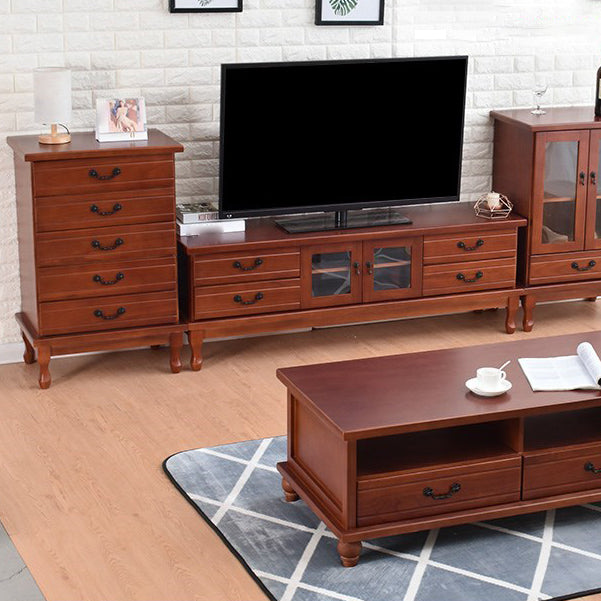 Traditional Enclosed Storage TV Stand Wooden TV Cabinet with Splayed Wooden Legs Clearhalo 'furn' 'furn_tv_stands_entertainment_centers' 'Furniture' 'Living Room Furniture' 'TV Stands & Entertainment Centers' 'TV Stands & Media Storage Furniture' 'tv_stands_entertainment_centers' 5369447