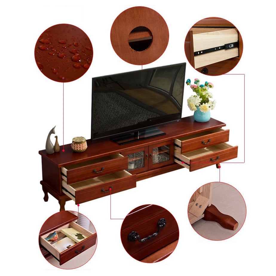 Traditional Enclosed Storage TV Stand Wooden TV Cabinet with Splayed Wooden Legs Clearhalo 'furn' 'furn_tv_stands_entertainment_centers' 'Furniture' 'Living Room Furniture' 'TV Stands & Entertainment Centers' 'TV Stands & Media Storage Furniture' 'tv_stands_entertainment_centers' 5369451