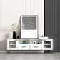 Matte Finish Media Console with Enclosed Storage Scandinavian Faux Wood TV Media Stand