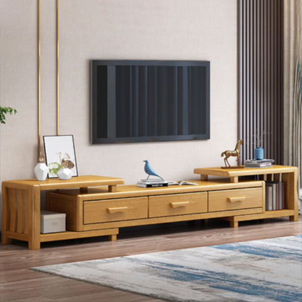 Console de médias de télévision en bois d'ingénierie Stand de médias télévisés traditionnels avec des tiroirs