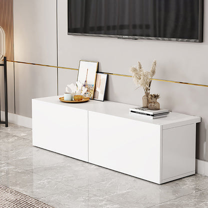 Mobile TV moderno con cassetti/armadi in bianco, console TV in finto legno