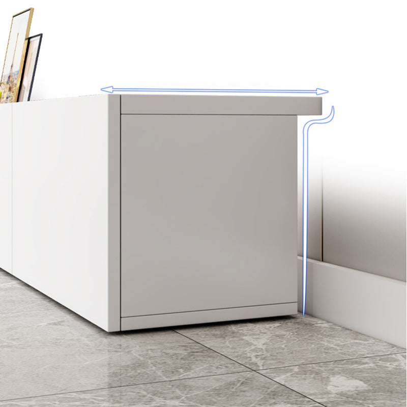 Mobile TV moderno con cassetti/armadi in bianco, console TV in finto legno