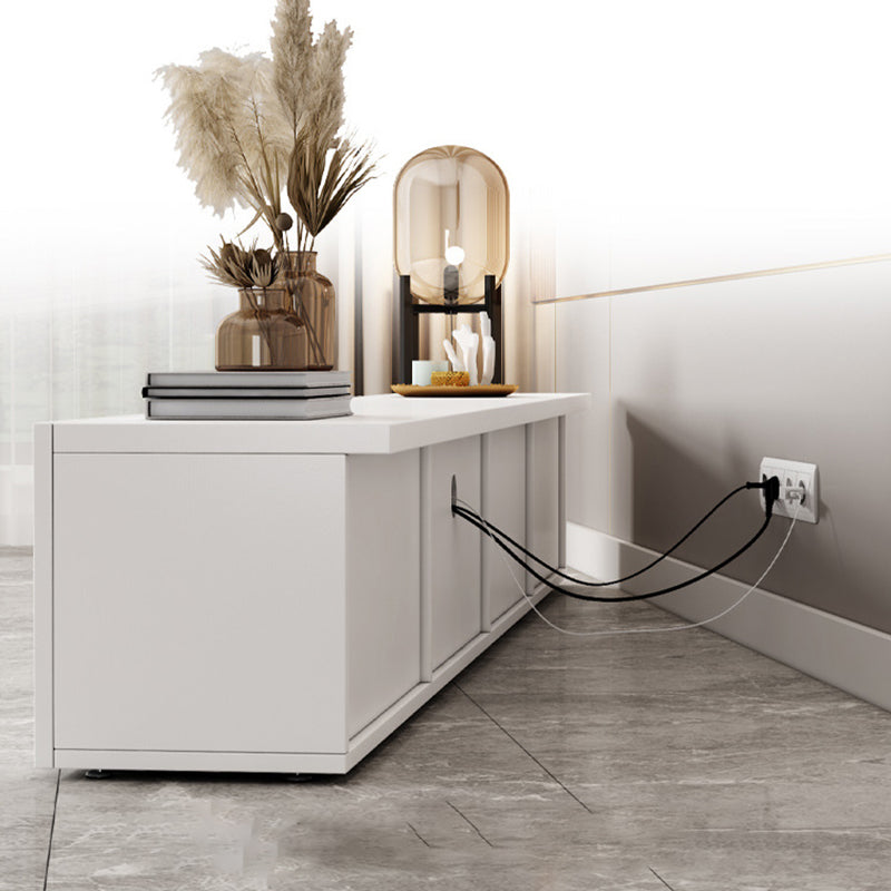 Mobile TV moderno con cassetti/armadi in bianco, console TV in finto legno