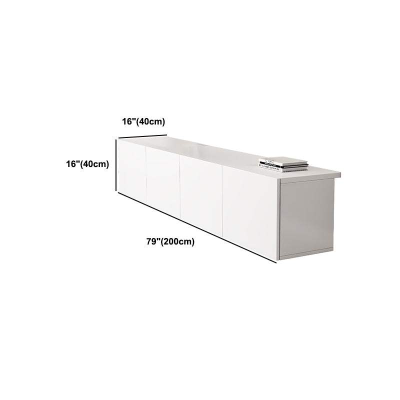 Mobile TV moderno con cassetti/armadi in bianco, console TV in finto legno