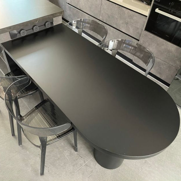 Wood Top Bar Dining Table Modern Bar Dining Table with Sled Base