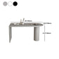 Wood Top Bar Dining Table Modern Bar Dining Table with Sled Base