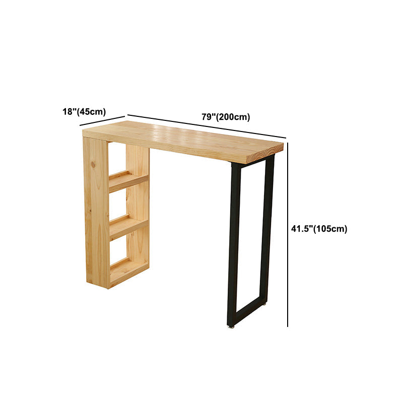 Pine Wood Bar Dining Table Rectangle Industrial Bar Dining Table with Sled Base Clearhalo 'Bar Furniture' 'Bar Tables' 'bar_tables' 'furn' 'furn_bar_tables' 'Furniture' 'Kitchen & Dining Furniture' 5370582