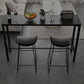 Modern Rectangle Bar Dining Table Stone Bar Table with Trestle Base 55.1"L x 15.7"W x 41.3"H Black Without Chairs Clearhalo 'Bar Furniture' 'Bar Tables' 'bar_tables' 'furn' 'furn_bar_tables' 'Furniture' 'Kitchen & Dining Furniture' 5370633