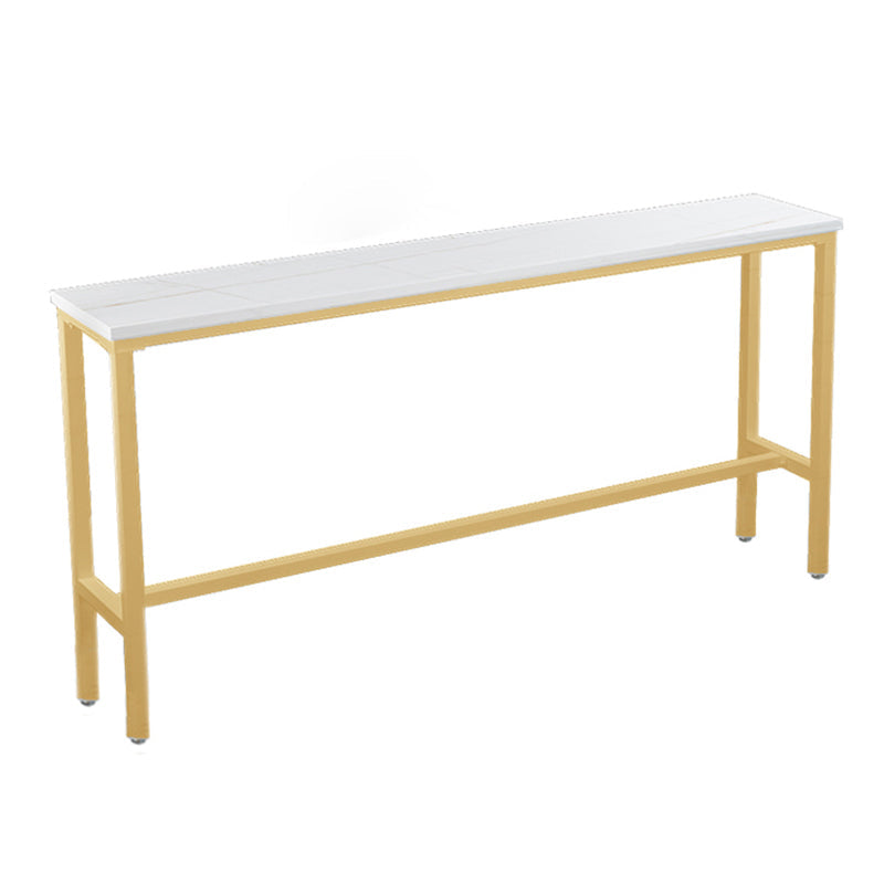 Modern Rectangle Bar Dining Table Stone Bar Table with Trestle Base White Without Chairs Clearhalo 'Bar Furniture' 'Bar Tables' 'bar_tables' 'furn' 'furn_bar_tables' 'Furniture' 'Kitchen & Dining Furniture' 5370635