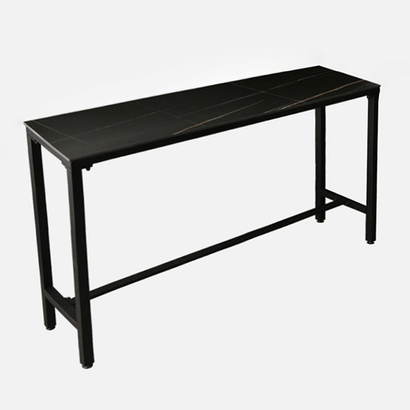 Modern Rectangle Bar Dining Table Stone Bar Table with Trestle Base Clearhalo 'Bar Furniture' 'Bar Tables' 'bar_tables' 'furn' 'furn_bar_tables' 'Furniture' 'Kitchen & Dining Furniture' 5370638
