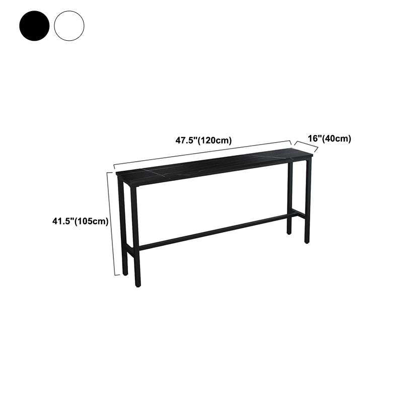 Modern Rectangle Bar Dining Table Stone Bar Table with Trestle Base Clearhalo 'Bar Furniture' 'Bar Tables' 'bar_tables' 'furn' 'furn_bar_tables' 'Furniture' 'Kitchen & Dining Furniture' 5370640