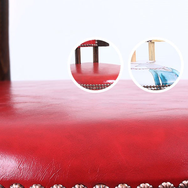 Taburete moderno de respaldo rotatable taburete de barra de madera con cojín de cuero