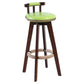 Taburete moderno de respaldo rotatable taburete de barra de madera con cojín de cuero
