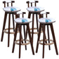 Moderner rotierbarer Rückenlehne Counterhocker Holz Café Barhocker mit Lederkissen