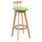 Moderner rotierbarer Rückenlehne Counterhocker Holz Café Barhocker mit Lederkissen