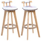 Taburete moderno de respaldo rotatable taburete de barra de madera con cojín de cuero