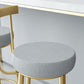 Glam Matte Finish Upholstered Bar Stools Coffee Shop Low Back Stool