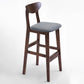 Scandinavian Coffee Shop Armless Stool Matte Finish Upholstered Bar Stools Grey Brown 1 Piece Clearhalo 'Bar Furniture' 'Bar Stools' 'bar_stools' 'furn' 'furn_bar_stools' 'Furniture' 'Kitchen & Dining Furniture' 5370958