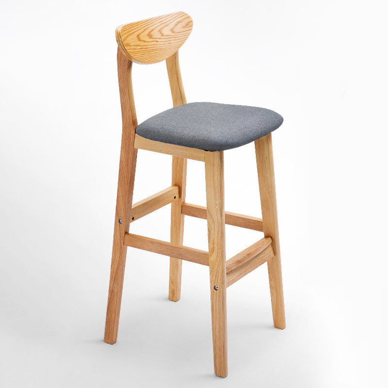 Scandinavian Coffee Shop Armless Stool Matte Finish Upholstered Bar Stools Grey Natural 1 Piece Clearhalo 'Bar Furniture' 'Bar Stools' 'bar_stools' 'furn' 'furn_bar_stools' 'Furniture' 'Kitchen & Dining Furniture' 5370959