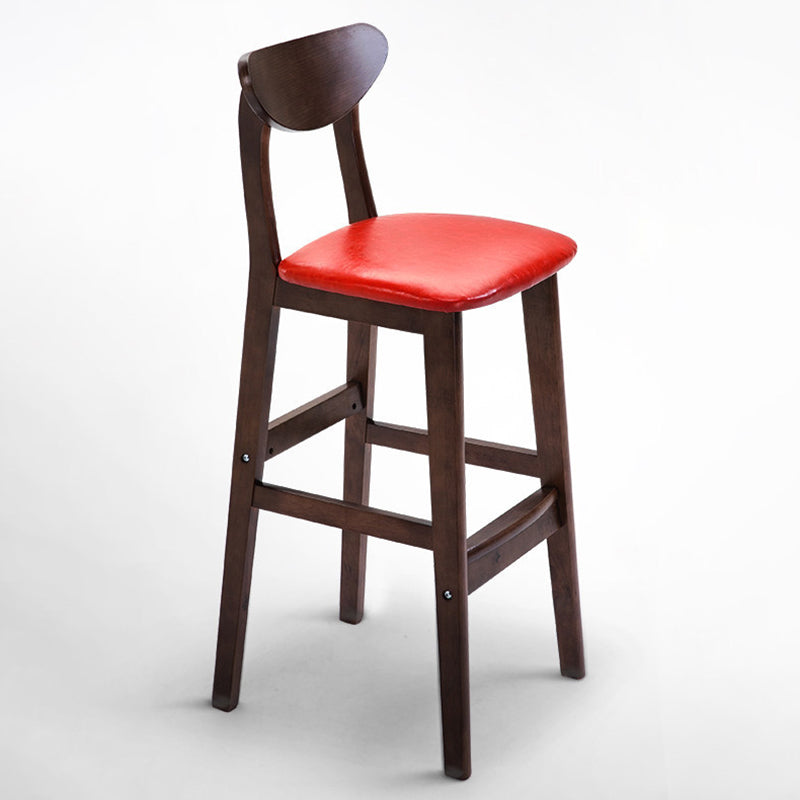 Scandinavian Coffee Shop Armless Stool Matte Finish Upholstered Bar Stools Red Brown 1 Piece Clearhalo 'Bar Furniture' 'Bar Stools' 'bar_stools' 'furn' 'furn_bar_stools' 'Furniture' 'Kitchen & Dining Furniture' 5370961