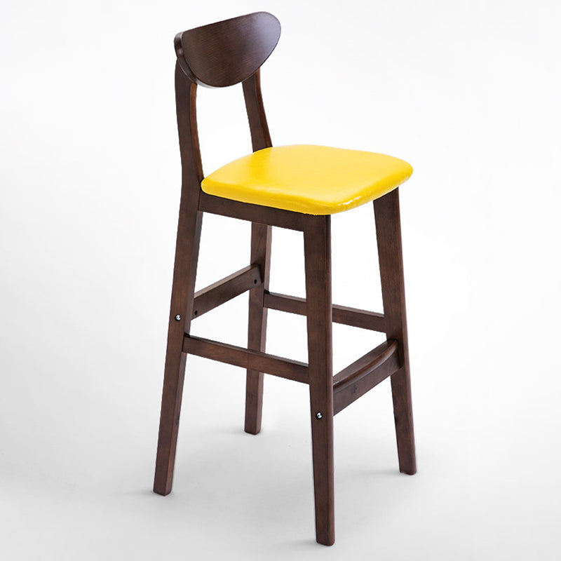 Scandinavian Coffee Shop Armless Stool Matte Finish Upholstered Bar Stools Yellow Brown 1 Piece Clearhalo 'Bar Furniture' 'Bar Stools' 'bar_stools' 'furn' 'furn_bar_stools' 'Furniture' 'Kitchen & Dining Furniture' 5370965