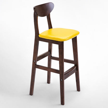 Scandinavian Coffee Shop Armless Stool Matte Finish Upholstered Bar Stools Yellow Brown 1 Piece Clearhalo 'Bar Furniture' 'Bar Stools' 'bar_stools' 'furn' 'furn_bar_stools' 'Furniture' 'Kitchen & Dining Furniture' 5370965
