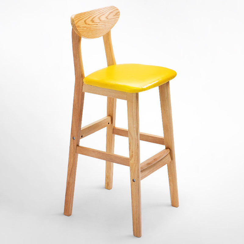 Scandinavian Coffee Shop Armless Stool Matte Finish Upholstered Bar Stools Yellow Natural 1 Piece Clearhalo 'Bar Furniture' 'Bar Stools' 'bar_stools' 'furn' 'furn_bar_stools' 'Furniture' 'Kitchen & Dining Furniture' 5370968