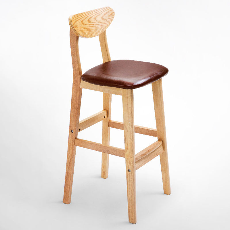 Scandinavian Coffee Shop Armless Stool Matte Finish Upholstered Bar Stools Brown Natural 1 Piece Clearhalo 'Bar Furniture' 'Bar Stools' 'bar_stools' 'furn' 'furn_bar_stools' 'Furniture' 'Kitchen & Dining Furniture' 5370972