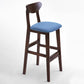 Scandinavian Coffee Shop Armless Stool Matte Finish Upholstered Bar Stools Blue Brown 1 Piece Clearhalo 'Bar Furniture' 'Bar Stools' 'bar_stools' 'furn' 'furn_bar_stools' 'Furniture' 'Kitchen & Dining Furniture' 5370973