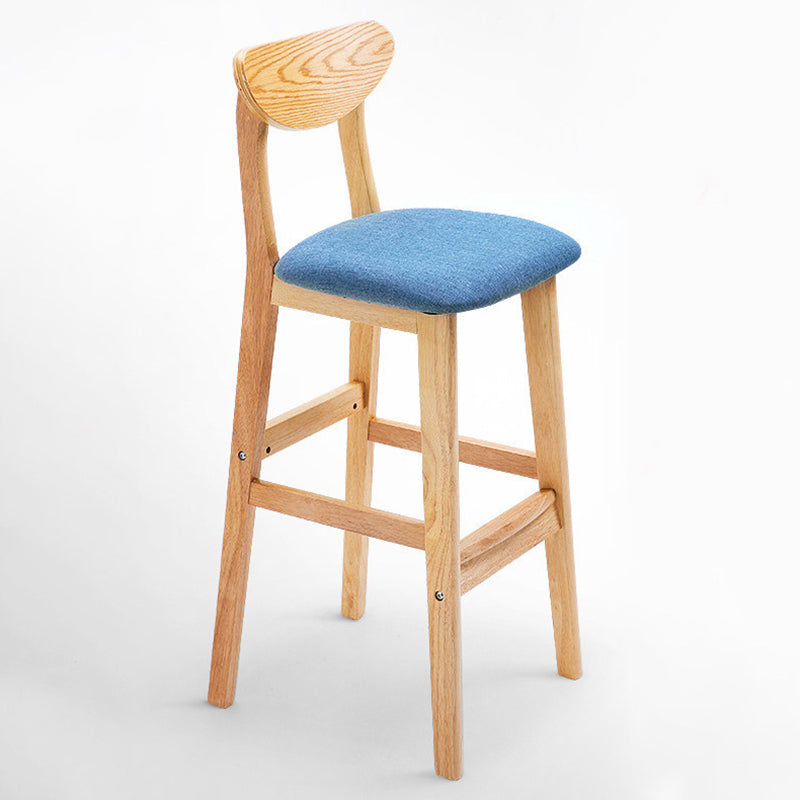 Scandinavian Coffee Shop Armless Stool Matte Finish Upholstered Bar Stools Blue Natural 1 Piece Clearhalo 'Bar Furniture' 'Bar Stools' 'bar_stools' 'furn' 'furn_bar_stools' 'Furniture' 'Kitchen & Dining Furniture' 5370975