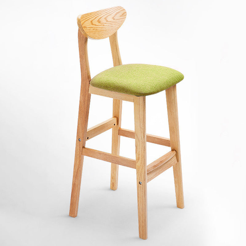 Scandinavian Coffee Shop Armless Stool Matte Finish Upholstered Bar Stools Green Natural 1 Piece Clearhalo 'Bar Furniture' 'Bar Stools' 'bar_stools' 'furn' 'furn_bar_stools' 'Furniture' 'Kitchen & Dining Furniture' 5370977