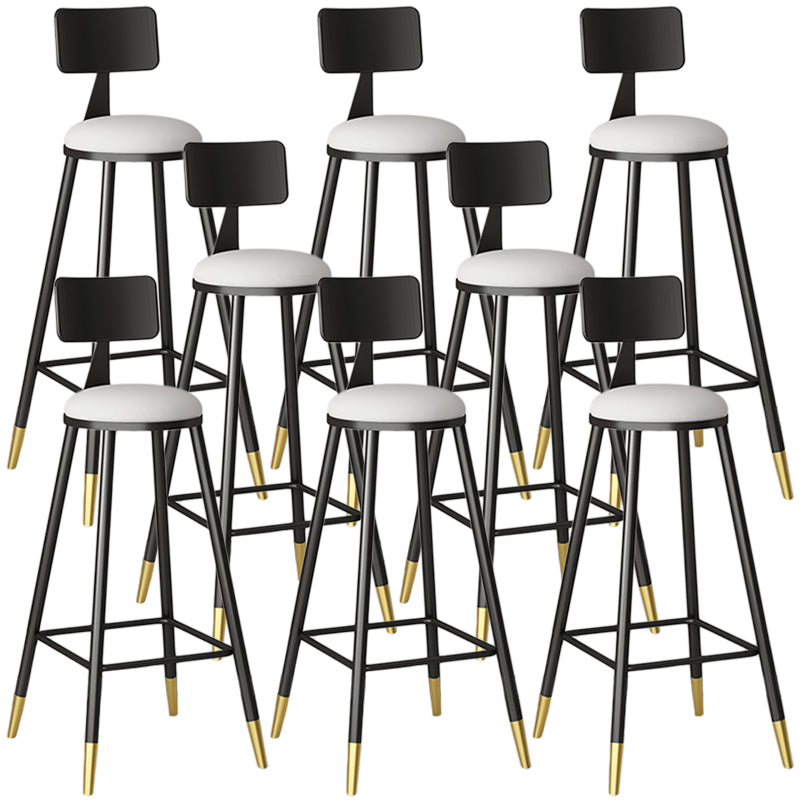 Taburete moderno de frases de respaldo de respaldo sin brazo con cojín de terciopelo y pedal