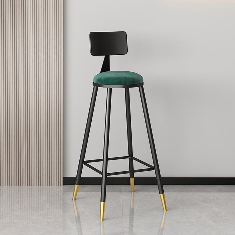 Taburete moderno de frases de respaldo de respaldo sin brazo con cojín de terciopelo y pedal