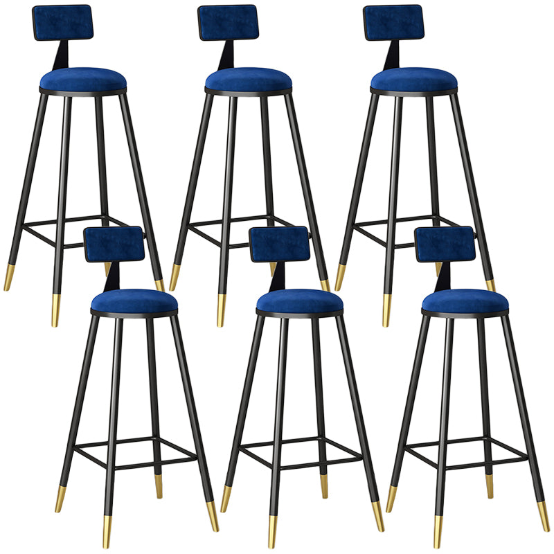 Taburete moderno de frases de respaldo de respaldo sin brazo con cojín de terciopelo y pedal