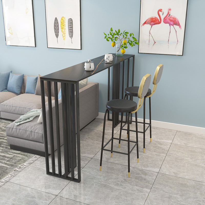 1/3/4 pezzi glam bar tavolo set di tavoli opachi con banco in pietra sinterizzato