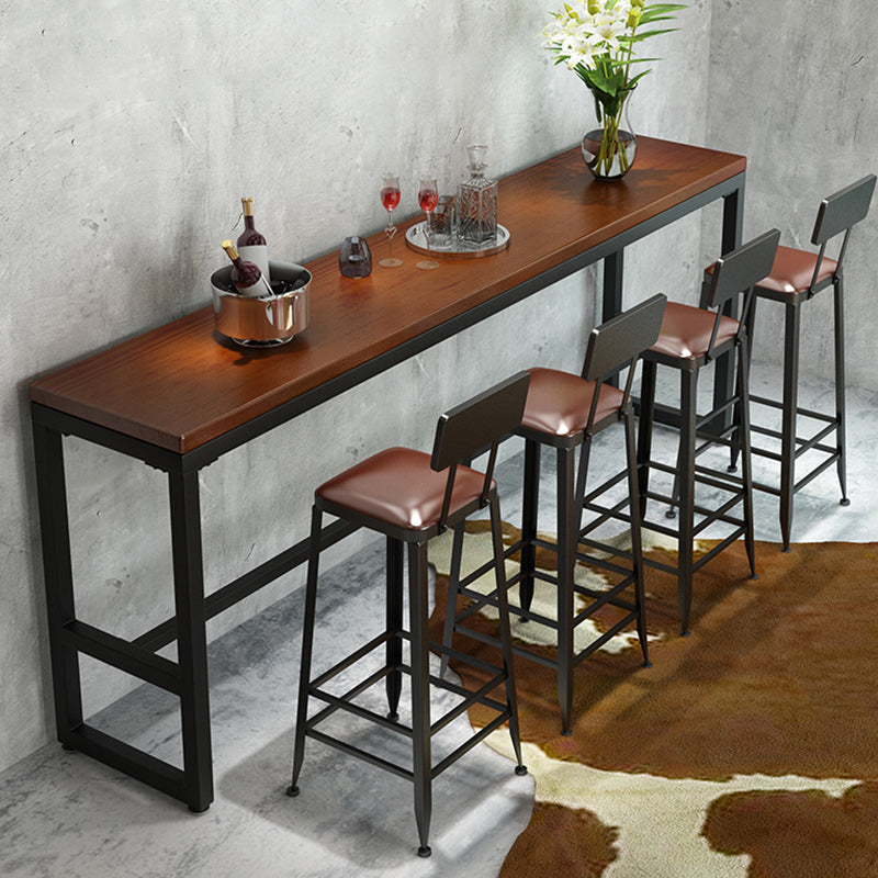 Ensemble de Table de Bar industriel 1/5/9 pièces, Table de comptoir rectangulaire en bois de pin avec tabourets hauts